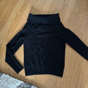 Naadam signature off-the-shoulder black cashmere sweater, sz S
